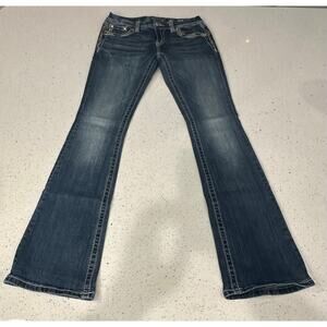 MISS ME Jeans Womens Size 28 Signature Boot Cut Blue Denim Mid Rise Pants